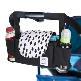 Stroller Organizer Bag 6 Pockets Baby Trolley Bag with Cup Holder for Paper Tissue Diaper Phone Snacks Baby Cream