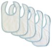 White Interlock Bib Blue Binding (Pack of 5)