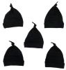 Black Knotted Baby Cap (Pack of 5)