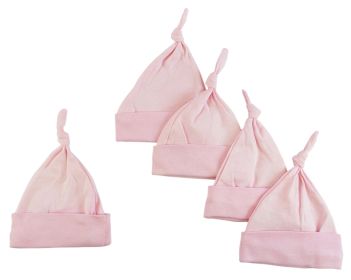 Pink Knotted Baby Cap (Pack of 5)