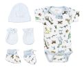 Newborn Baby Boys 4 Pc Layette Baby Shower Gift Set