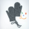 Gray Knitted Mittens with Twist-Pattern for Boys Girls