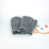 Gray Knitted Mittens with Twist-Pattern for Boys Girls