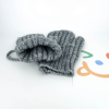 Gray Knitted Mittens with Twist-Pattern for Boys Girls