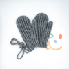 Gray Knitted Mittens with Twist-Pattern for Boys Girls