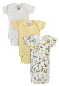 Baby Boy, Baby Girl, Unisex Short Sleeve Onezies Variety (Pack of 3) (size: Preemie)