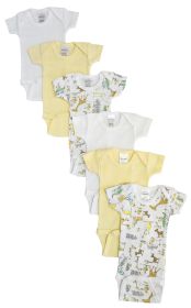 Baby Boy, Baby Girl, Unisex Short Sleeve Onezies Variety (Pack of 6) (size: Preemie)