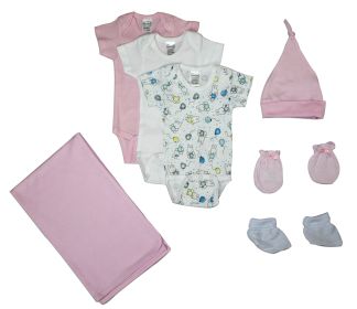 Newborn Baby Girls 7 Pc Layette Baby Shower Gift Set (size: Newborn)