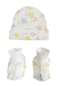 Baby Boy, Baby Girl, Unisex Infant Caps, Booties - 2 pc Set (size: Newborn)