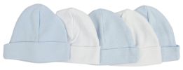 Blue & White Baby Caps (Pack of 5)