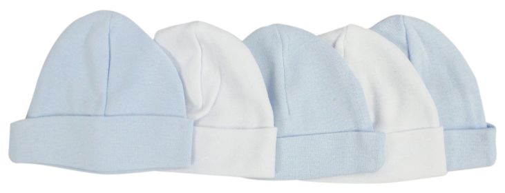 Blue & White Baby Caps (Pack of 5) (size: One Size)