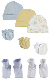 Boys Baby Caps, Booties and Mittens (Pack of 8) (size: Newborn)