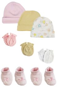 Preemie Baby Girl Caps with Infant Mittens and Booties - 8 Pack (size: Preemie)