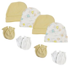 Baby Boy, Baby Girl, Unisex Infant Caps and Mittens (Pack of 8) (size: Newborn)