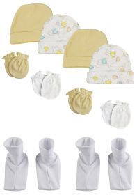 Baby Boy, Baby Girl, Unisex Infant Caps, Booties and Mittens (Pack of 10) (size: Newborn)