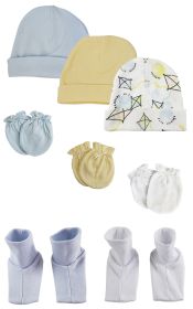 Baby Boys Caps, Booties and Mittens (Pack of 8) (size: Newborn)