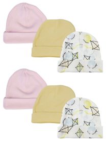 Baby Girls Caps (Pack of 6) (size: Newborn)