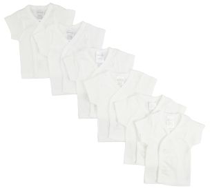 White Side Snap Short Sleeve Shirt 6 Pack (size: Newborn)