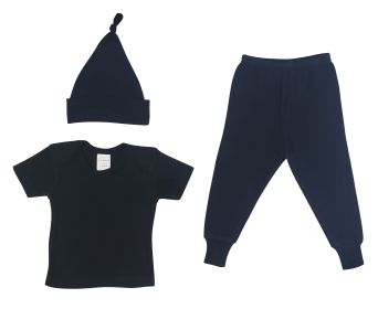 Shirt, Long Pants Set and Knotted Cap (size: Newborn)