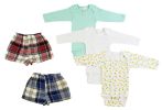 Infant Boys Long Sleeve Onezies and Boxer Shorts