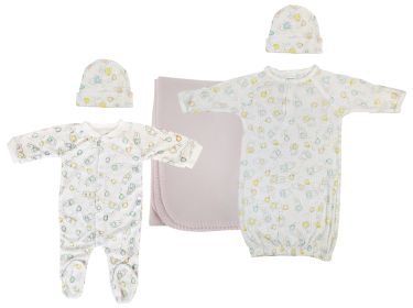 Girls Newborn Baby 5 Pc Layette Sets (size: small)