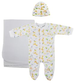 Unisex Newborn Baby 3 Pc Layette Sets (size: small)