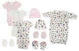 Newborn Baby Girl 9 Pc Layette Sets