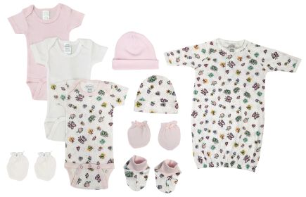 Newborn Baby Girl 9 Pc Layette Sets (size: Newborn)