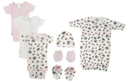 Newborn Baby Girl 7 Pc Layette Sets (size: Newborn)