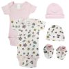 Newborn Baby Girl 5 Pc Layette Sets