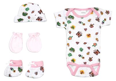 Newborn Baby Girls 4 Pc Layette Baby Shower Gift Set (size: Newborn)