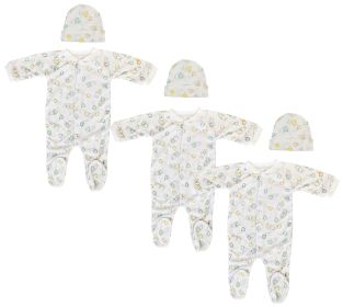 Unisex Closed-toe Sleep & Play with Caps (Pack of 6 ) (size: Newborn)