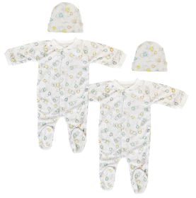 Unisex Closed-toe Sleep & Play with Caps (Pack of 4 ) (size: Newborn)