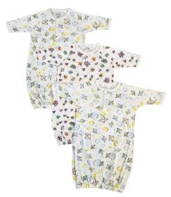 Newborn Baby Girl 3 Piece Gown Set (size: Newborn)