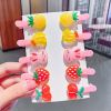 10Pcs Cartoon Baby Hairpins Fruit Unicorn Hair Clips Chidlren Hair Clips Barrette Kids Hair Accessories