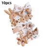 8/9/10Pcs/Set Cartoon Baby Girl Hair Clips Cute Bear Children Hairpins Bowknot Knitted Flower Kids Barretees Baby Hair Accessori