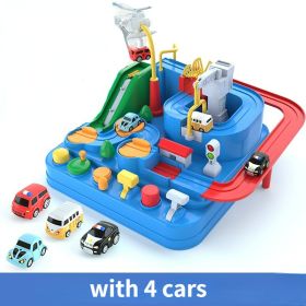 Kids Race Track Toys For Boy Car Adventure Toy For 3 4 5 6 7 Years Old Boys Girls; Puzzle Rail Car; City Rescue Playsets Magnet Toys W/ 4 Mini Cars; P (Color: T801F-1 with 4 cars)