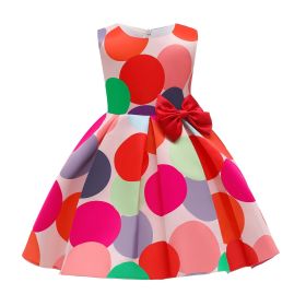 Baby Girl Satin Polka Dot Pattern Sleeveless Princess Dress (Color: Red, Size/Age: 100 (2-3Y))