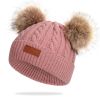 Cute Double Wool Pompom Baby Hat Children Cap Warm Autumn Winter Hats For Kids Boys Girls Knitted Warmer Beanie Caps Bonnet